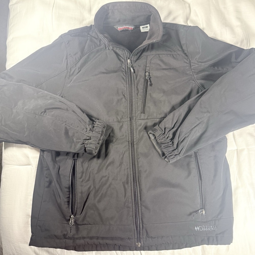 Black Diamond Double Diamond Softshell Jacket Large Men's Full Zip Vintage NICE!